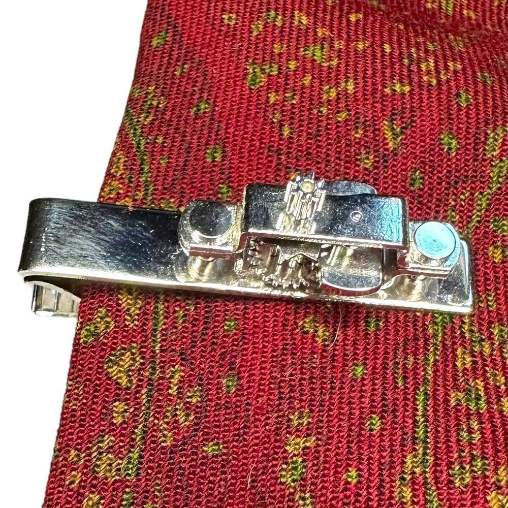 Vintage stainless clock work mechanical  tie clip, tie bar